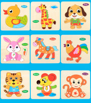 Baby Toys 3D Wooden Puzzle Jigsaw Toys for Children Cartoon Animal Puzzles Intelligence Kids Early Educational Brain Teaser Toys