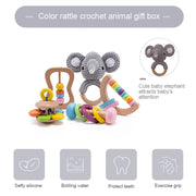 5pcs Baby Toys For 0-12 Months Newborns Wooden Toys DIY Crochet Rattle Educational Montessori Rattle Soother Bracelet Product