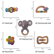 5pcs Baby Toys For 0-12 Months Newborns Wooden Toys DIY Crochet Rattle Educational Montessori Rattle Soother Bracelet Product