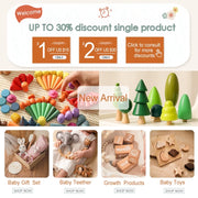 5pcs Baby Toys For 0-12 Months Newborns Wooden Toys DIY Crochet Rattle Educational Montessori Rattle Soother Bracelet Product
