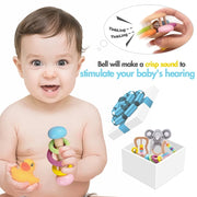 5pcs Baby Toys For 0-12 Months Newborns Wooden Toys DIY Crochet Rattle Educational Montessori Rattle Soother Bracelet Product