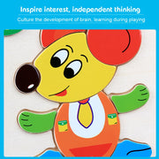 Baby Toys 3D Wooden Puzzle Jigsaw Toys for Children Cartoon Animal Puzzles Intelligence Kids Early Educational Brain Teaser Toys