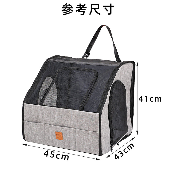 Portable Foldable Pet Car Carrier Double Fixed Three-Door Dogs and Cats Car Seat Car Mat Removable and Washable