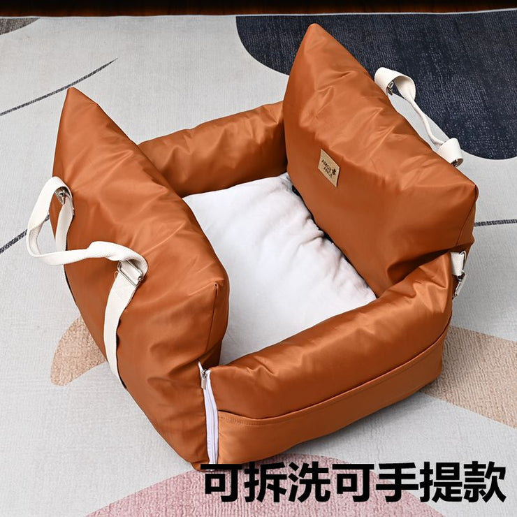 Car Kennel Small Size Dogs Co-Pilot Rear Pet Safety Seat Cushion Removable and Washable out Car Mat