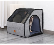 Portable Foldable Pet Car Carrier Double Fixed Three-Door Dogs and Cats Car Seat Car Mat Removable and Washable