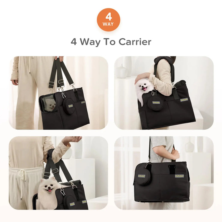 Pet Carrier Pack Cat Corssbody Bag Outgoing Travel Dog Carry on Handbag with Removable Liner Holds for Cats and Small Dogs