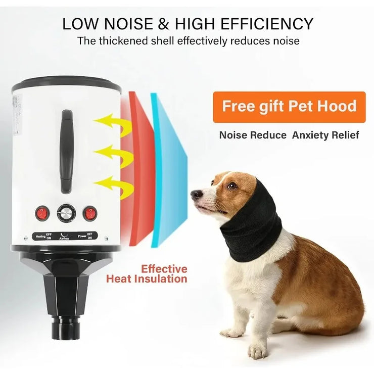 Dog Hair Dryer Pet Grooming Dryer 2-in-1 Smart Silent Dog Hair Dryer with High Power Negative Ions Sorting and Rinse Dogs