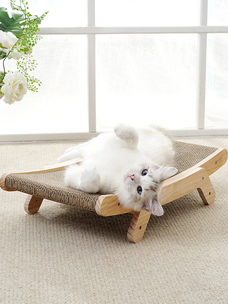 Cat Scratcher Board Wooden Frame Detachable Scrapers Bed 3 In 1 Scratching Post Anti-Scratch Toys Training Grinding Claw Cats