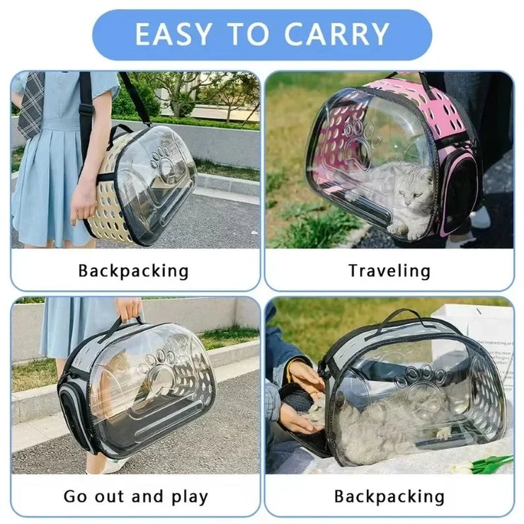 Pet Shoulder Crossbody Bag  Breathable and Portable Pet Outing Cat Backpack Outdoor Travel Handbag, Small Dog Folding Bag