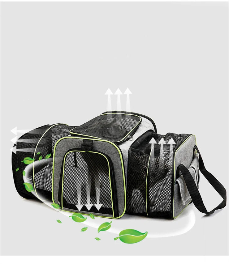 Pet Bag 1PC Cats and Dogs Chest Breathable Folding Portable Trolley Double Shoulder Handheld Crossbody Outdoor Bag Pet Products
