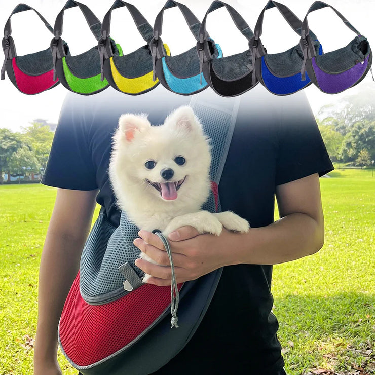 Pet Cat Dog Carrier Backpack Travel Tote Shoulder Bags Mesh Sling Carry Pack Pet Carrying Supplies Crossbody Shoulder Bag