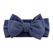 Solid Ribbed Cotton Baby Headband Big Bow Double Layers Knotted Headwraps Newborn Boys Girls Elastic Hair Bands Accessories