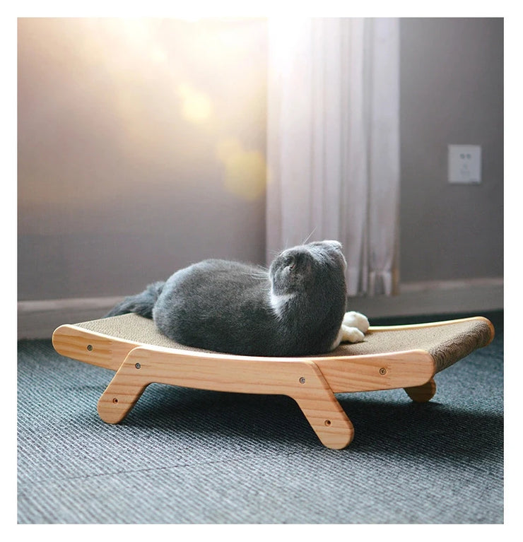 Cat Scratcher Board Wooden Frame Detachable Scrapers Bed 3 In 1 Scratching Post Anti-Scratch Toys Training Grinding Claw Cats