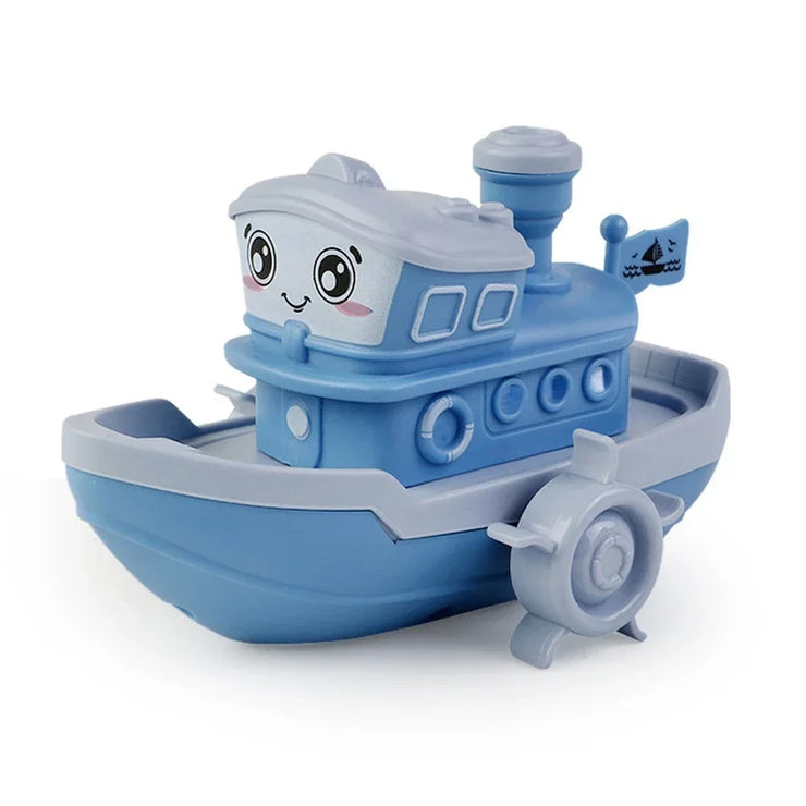 Baby Bath Toys Cute Cartoon Ship Boat Clockwork Toy Wind Up Toy Kids Water Toys Swimming Beach Game for Children Gifts Boys Toys