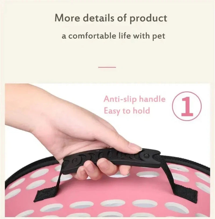 Pet Shoulder Crossbody Bag  Breathable and Portable Pet Outing Cat Backpack Outdoor Travel Handbag, Small Dog Folding Bag