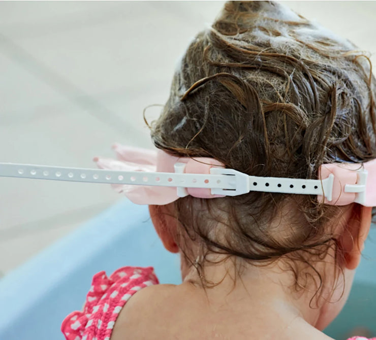 Baby Bath Cap Adjustable Hair Wash Hat For Kids Ear Protection Baby Shampoo Cap Boys Girls Head Cover Cute Flower Shape Hat