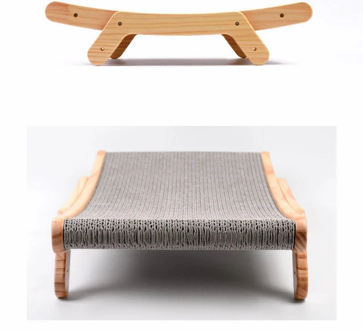 Cat Scratcher Board Wooden Frame Detachable Scrapers Bed 3 In 1 Scratching Post Anti-Scratch Toys Training Grinding Claw Cats