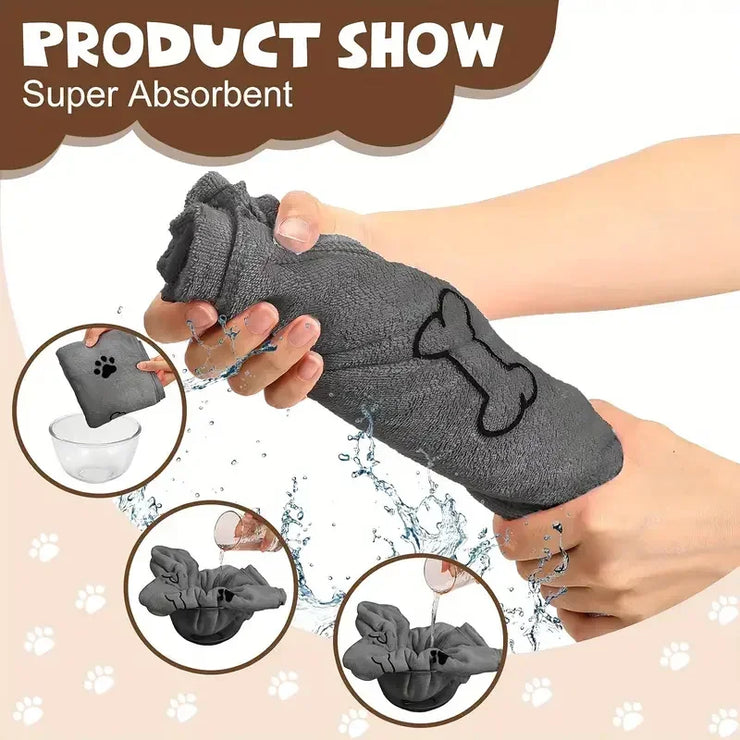 Dog Towel Drying Dog Cat Pet Towel, Puppy Microfiber Quick-drying Dog Claw Bath Towel, Pet Bath Products Absorbent Medium Dogs