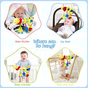 Spiral Stroller Toys Newborn Plush Hanging Baby Soft Rattle Sensory Toys Crib Mobile Bassinet for Babies Boys Girls Ideal Gifts