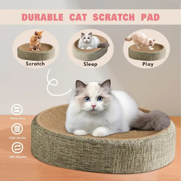 Cat Scratcher Cat Scratch Bed Sturdy Scratcher Pad Oval Cat Scratch Pad Bowl Nest Multifunctional Pet Sleeping Mat for Indoor