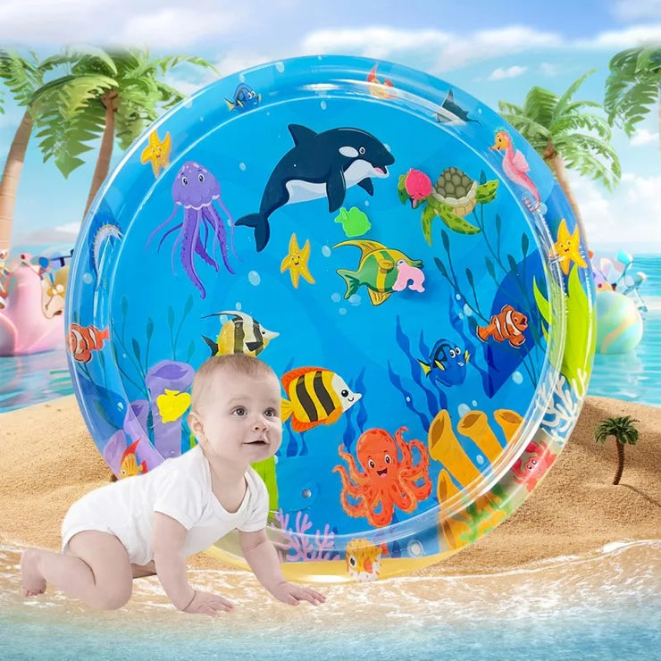 Water Sensory Play Mat Thickened Inflatable Water Mat For Cat And Dog Pet Playmat With Fish Sea Ocean Theme Sensory Toy Water