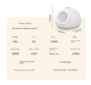 Smart Pet Drying Box, Automatic Temperature Control Dryer, Water Sterilization, Anti Cold, Beauty Equipment, Cats and Dogs