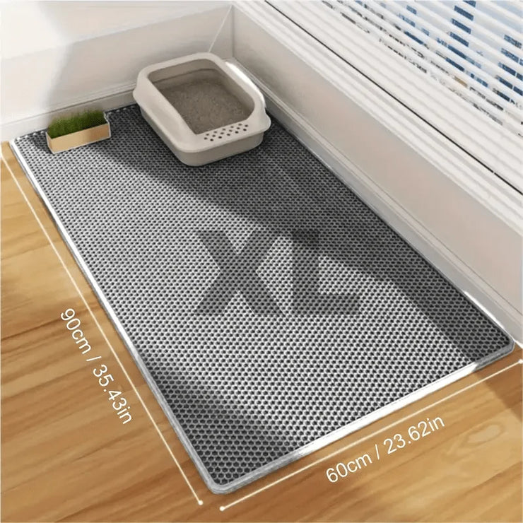 Double-layer EVA cat litter mat, splash-proof mat, cat litter basin filter and water leakage control sand pad, washable, easy