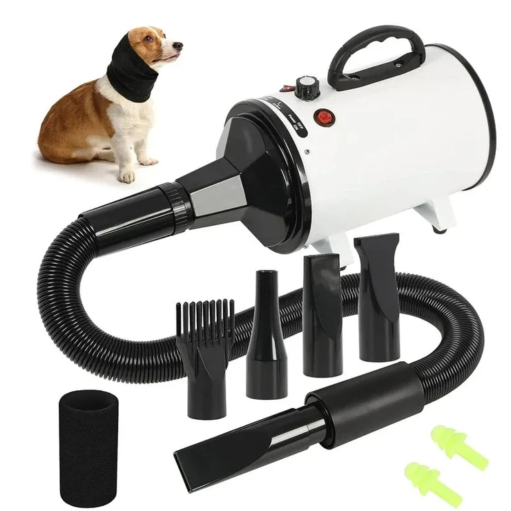 Dog Hair Dryer Pet Grooming Dryer 2-in-1 Smart Silent Dog Hair Dryer with High Power Negative Ions Sorting and Rinse Dogs