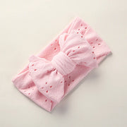 Baby Girl Bows Headband Newborn Turban Hole Hairband Embroidery Accessory Kids HairBand Outdoor Summer Toddler children HeadWrap