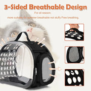 Pet Cat Carrier Bag for Travel Breathable Handbag Puppy Cats Bag Transparent Portable Shoulder Strap Bag for Small Pet Cats Dog
