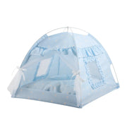 Pet Dog Tent House Floral Print Enclosed Cat Tent Bed Indoor Folding Portable Comfortable Kitten Bed Kennel For Small Pets