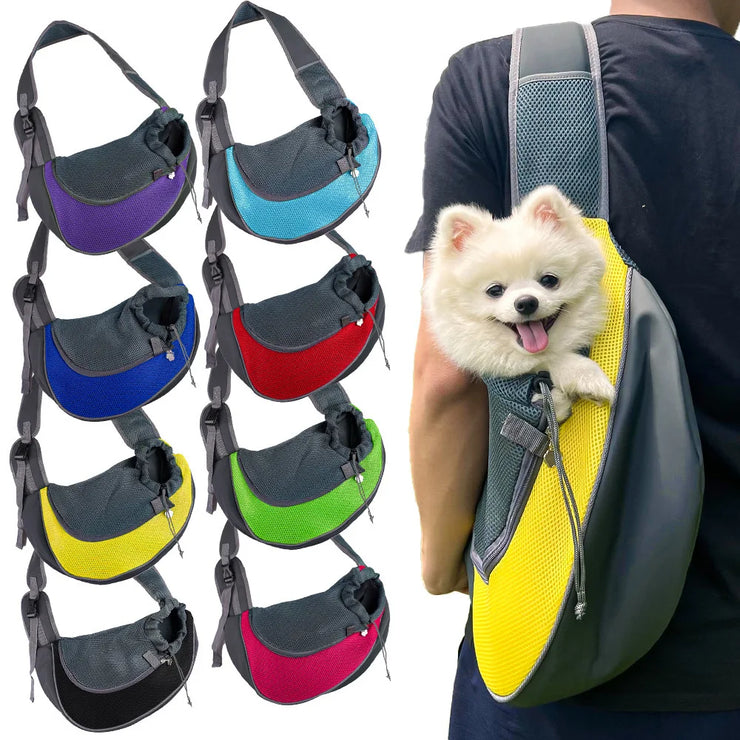 Pet Cat Dog Carrier Backpack Travel Tote Shoulder Bags Mesh Sling Carry Pack Pet Carrying Supplies Crossbody Shoulder Bag