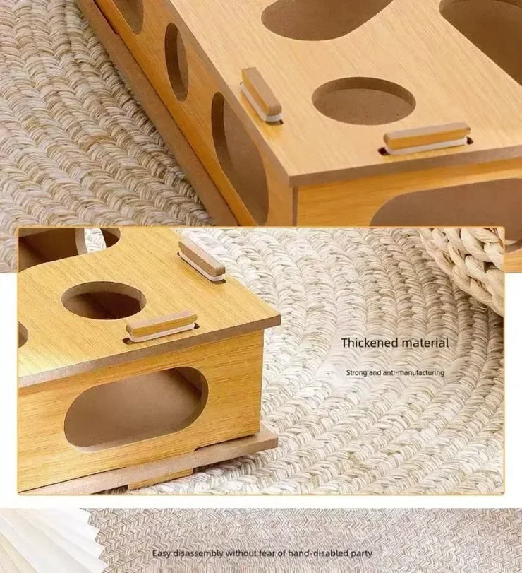 New Cat Maze Toy Cats Maze Box Funny Feeder Multi Hole Interactive Cat Toys Kitten Balls Stimulation Mental Box Interactive Game