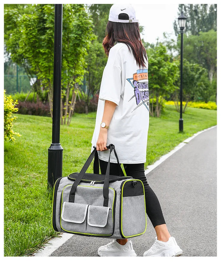 Pet Bag 1PC Cats and Dogs Chest Breathable Folding Portable Trolley Double Shoulder Handheld Crossbody Outdoor Bag Pet Products