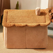 Cute Cartoon Pet House, Removable & Washable, Soft Plush Interior, for Cats & Small Dogs
