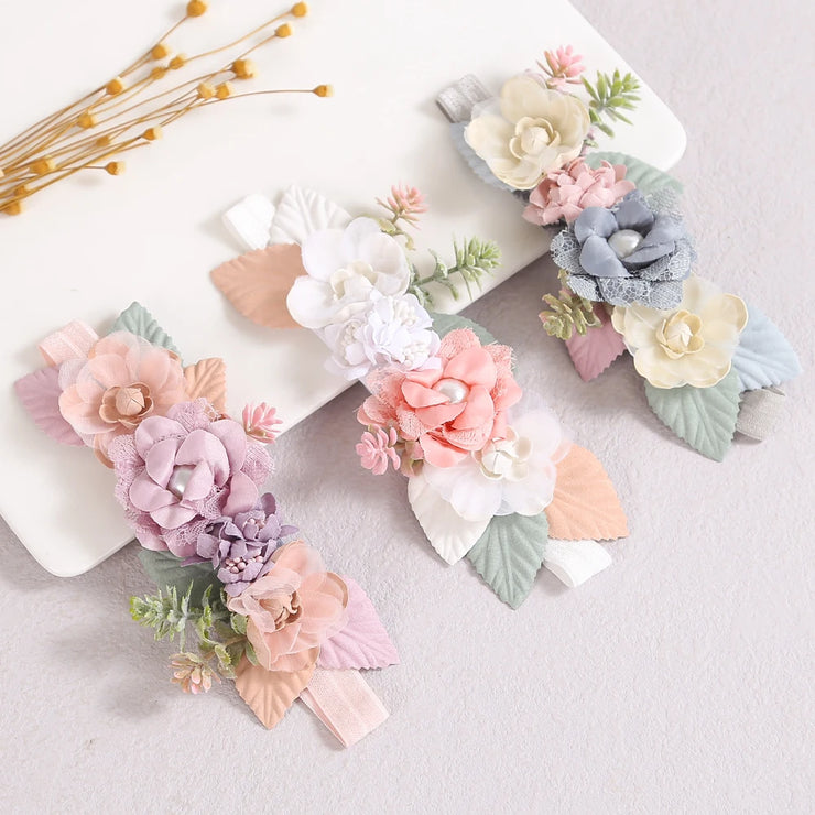 Baby Headbands for Toddlers Infant Beautiful Artificial Flowers Hair Bands for Baby Girls Sweet Cute Head Bands Hair Accessories