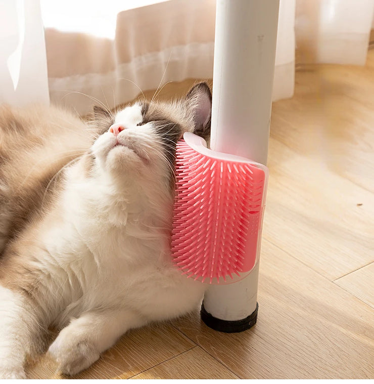 Cat Self Groomer With Catnip Soft Cats Wall Corner Massage Cat Comb Brush Rubs The Face With A Tickling Comb Pet Grooming Supply