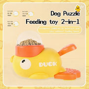 Yellow Rubber Duck-Shaped Interactive Feeder for Dogs and Cats: A Treat Dispensing Puzzle Toy Designed for Pet Training