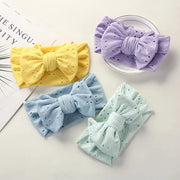 Baby Girl Bows Headband Newborn Turban Hole Hairband Embroidery Accessory Kids HairBand Outdoor Summer Toddler children HeadWrap