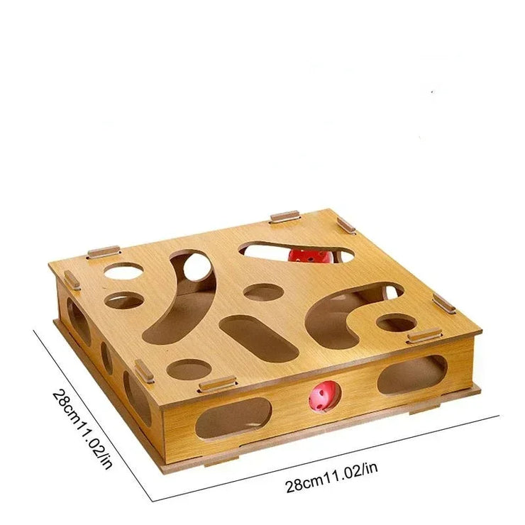 New Cat Maze Toy Cats Maze Box Funny Feeder Multi Hole Interactive Cat Toys Kitten Balls Stimulation Mental Box Interactive Game