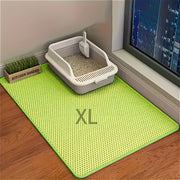 Double-layer EVA cat litter mat, splash-proof mat, cat litter basin filter and water leakage control sand pad, washable, easy