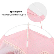 Pet Dog Tent House Floral Print Enclosed Cat Tent Bed Indoor Folding Portable Comfortable Kitten Bed Kennel For Small Pets