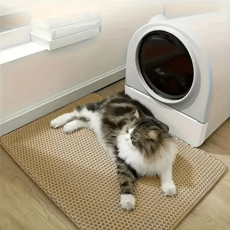 Double-layer EVA cat litter mat, splash-proof mat, cat litter basin filter and water leakage control sand pad, washable, easy