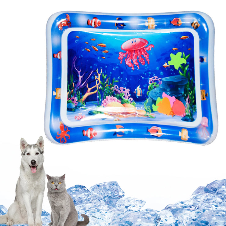 Water Sensory Play Mat Toy Thickened Inflatable Water Mat For Cat And Dog Water Sensor Mat Water Sensory Playmat With Fish Sea