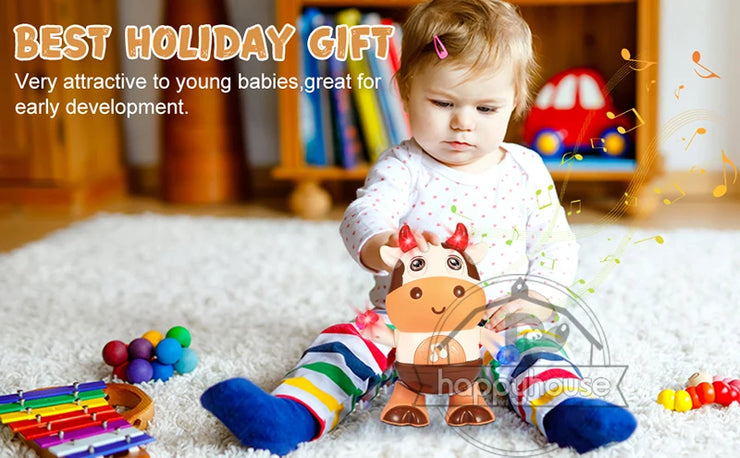 Baby Cow Musical Toys Dancing Walking Baby Cow Toy with Music and LED Lights Dancing Toys Baby Toys 6 to 12 Months 18 Month Toys