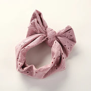 Baby Girl Bows Headband Newborn Turban Hole Hairband Embroidery Accessory Kids HairBand Outdoor Summer Toddler children HeadWrap