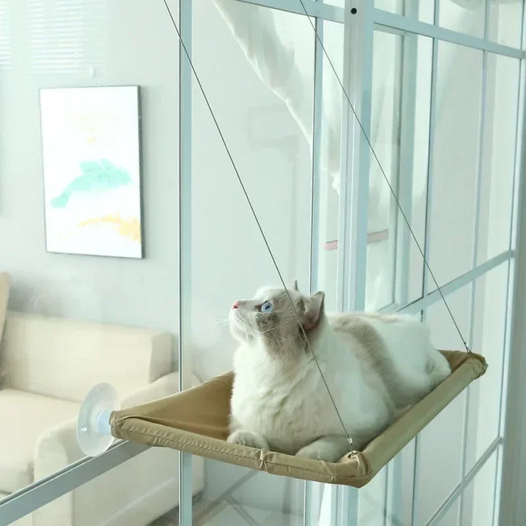 Soft cat window hammock Comfortable perch for cat naps Firmly mounted, Load-bearing, perfect for saving space