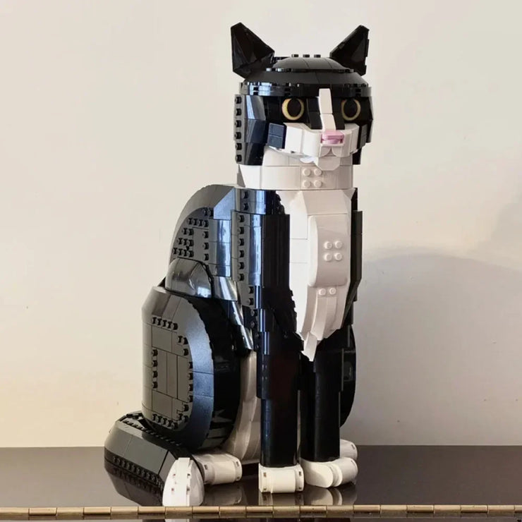 1710Pcs Tuxedo Cat Building Blocks Bricks Creative Cartoon Animal Assembly Toy Diy Educational Puzzle Christmas Gifts