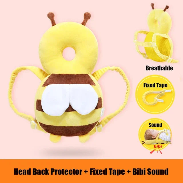 Head Back Protector Baby Protect Pillow Learn Walk Headgear Prevent Injured Safety Pad  prevention Fall Cartoon Bee Kids Pillows
