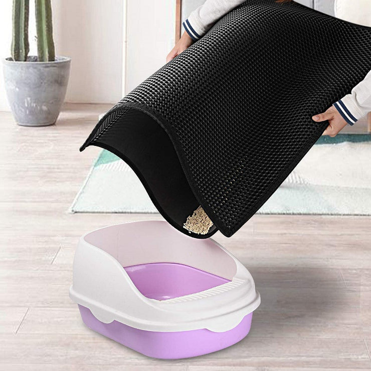 Cat Litter Mat With Gift Double Layer Waterproof Pet Litter Box Mat Non-slip Sand Cat Pad Washable Bed Mat Clean Pad Products